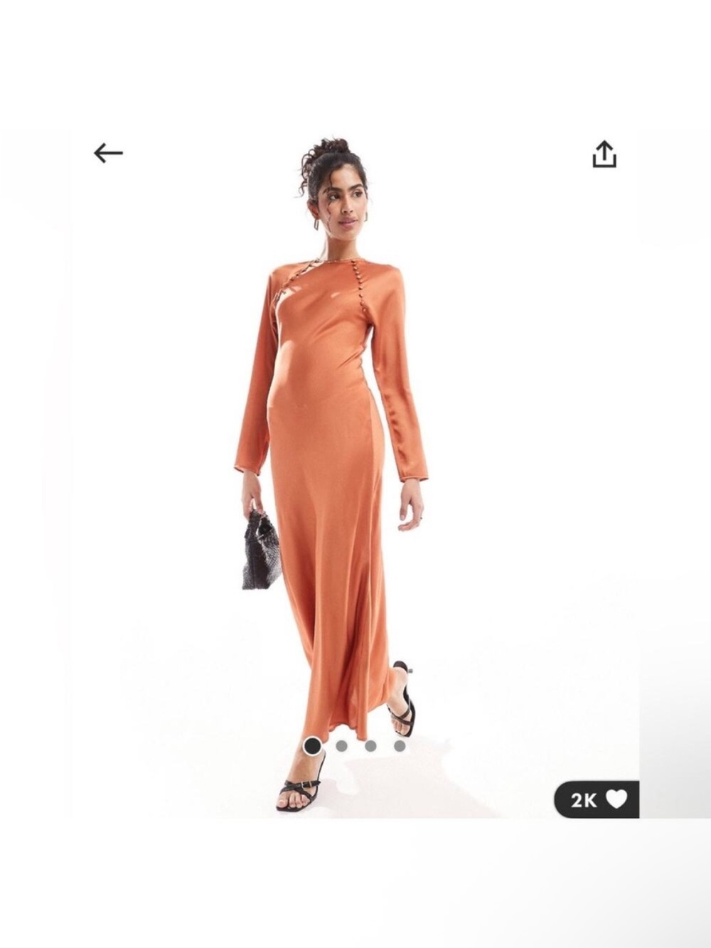 asos design orange satin bias maxi dress